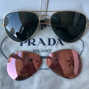 Ray-Ban - gold aviator with extra lenses